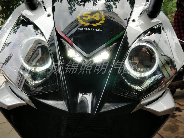 比亚乔阿普利亚GPR125-2摩托车改装氙气灯双光透镜天使眼恶魔眼