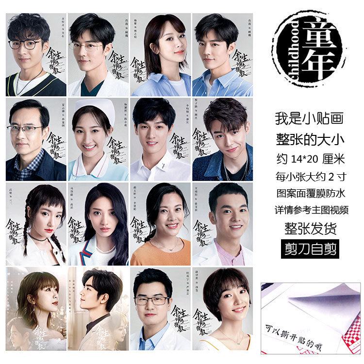 余生请多指教贴纸贴画不干胶本子贴卡贴追星杨紫肖战顾魏林之校