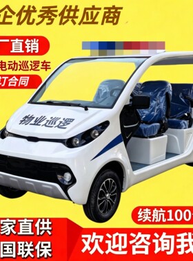4-5座巡逻电动车四轮校园景区物业厂区安保治安社区电车
