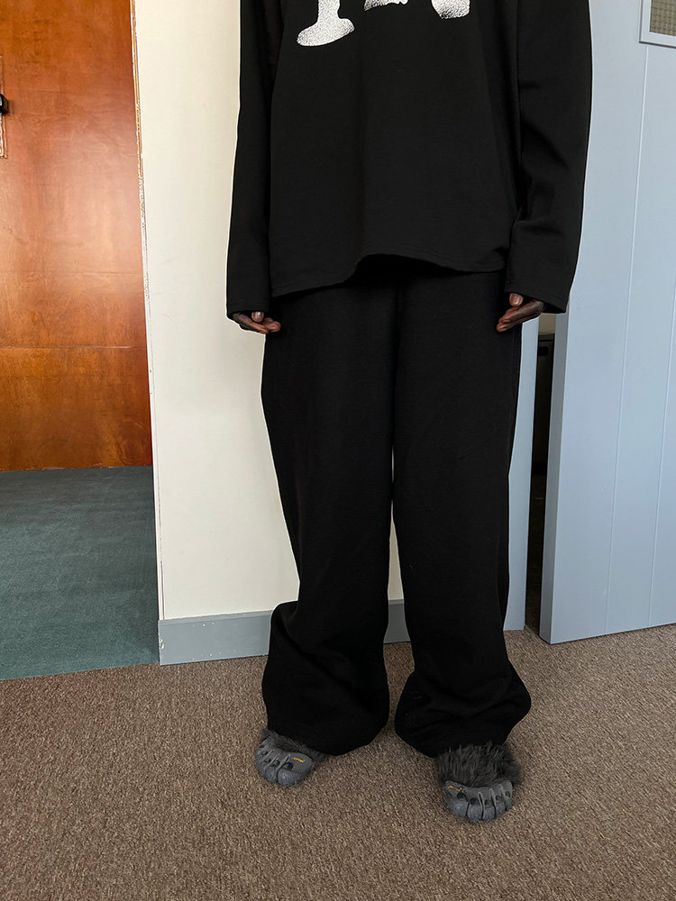 抽绳松紧脚口两穿厚西裤