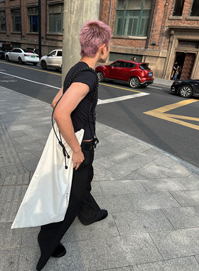 FSG Freedom Soluble 两色手工编织皮绳tote帆布袋