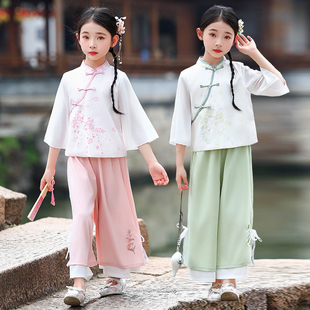 唐装 2026新款 汉服女童套装 女孩新中式 两件套洋气 儿童中国风春夏款
