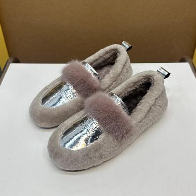 一脚蹬秋冬加绒新款豆豆鞋平底