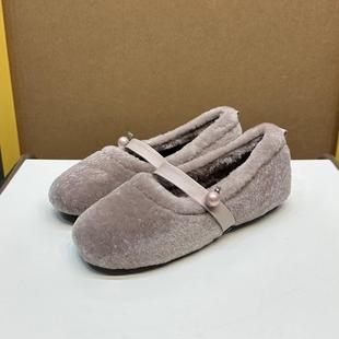 【特价】2025秋冬新款外穿保暖毛毛鞋可爱休闲平底羊羔毛毛鞋女