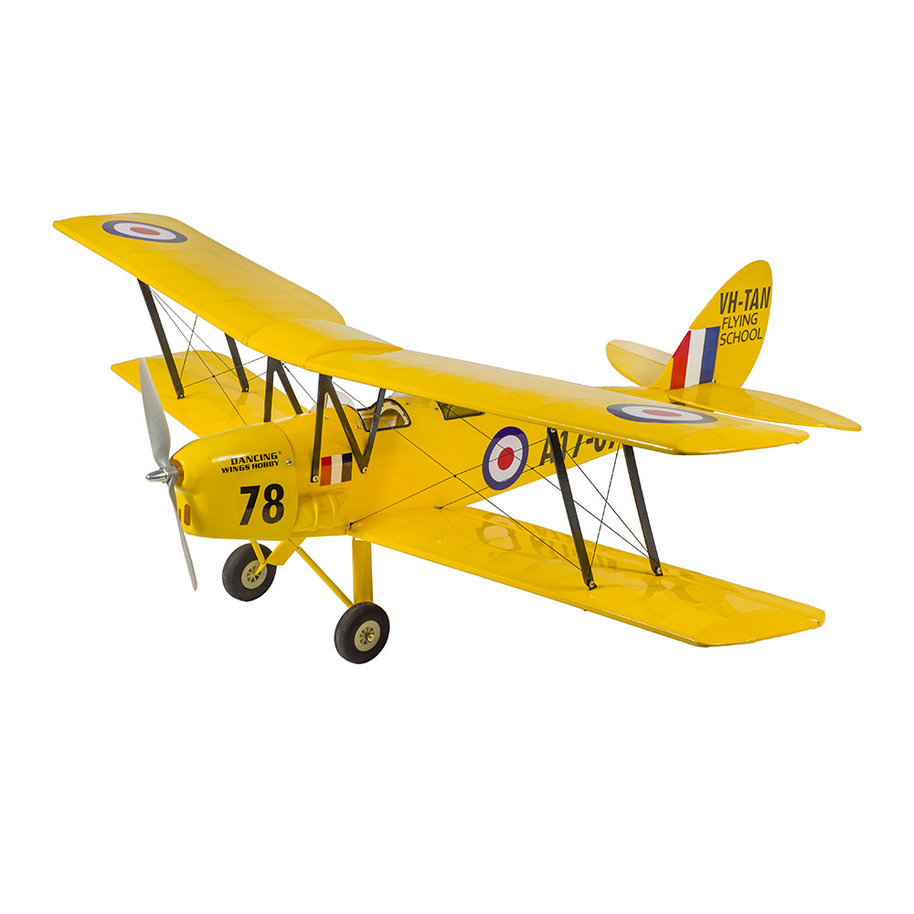 DW 새로운 복엽 비행기 복고풍 시뮬레이션 기계 TIGER MOTH 고정 날개 0.8 미터 날개 길이 원격 제어 항공기 완전한 기계 초보자