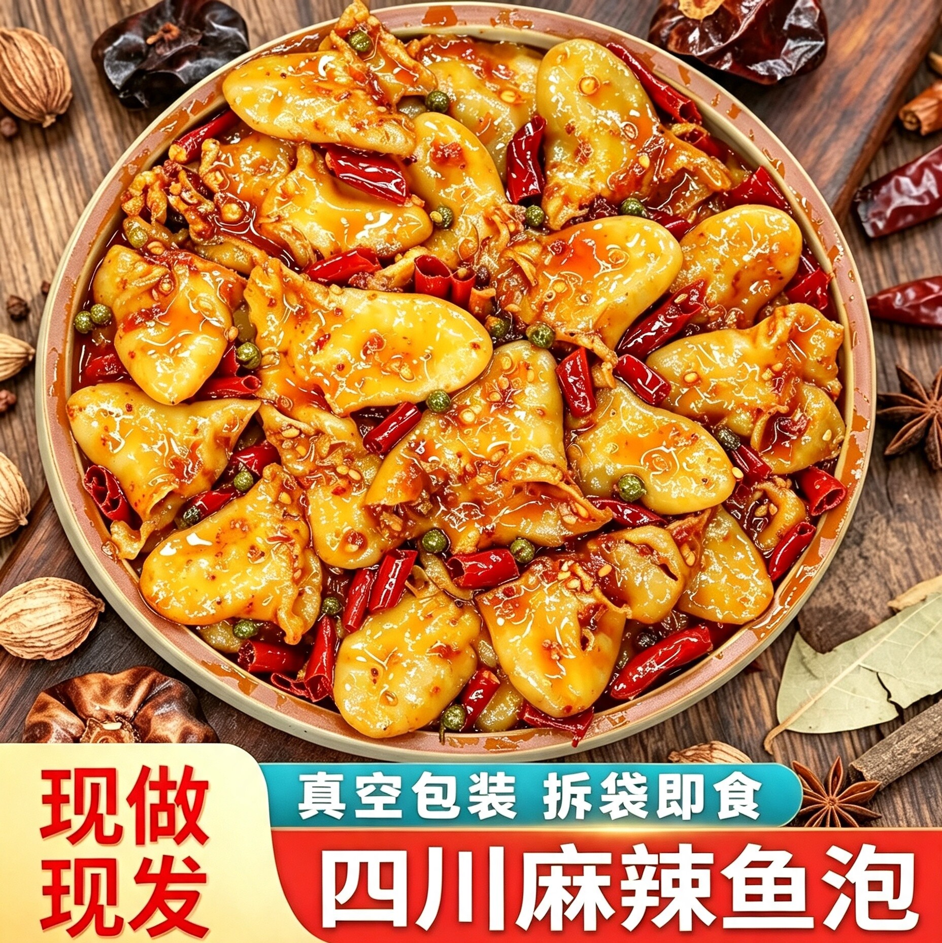 四川冷吃麻辣即食鱼泡香辣鱼肚