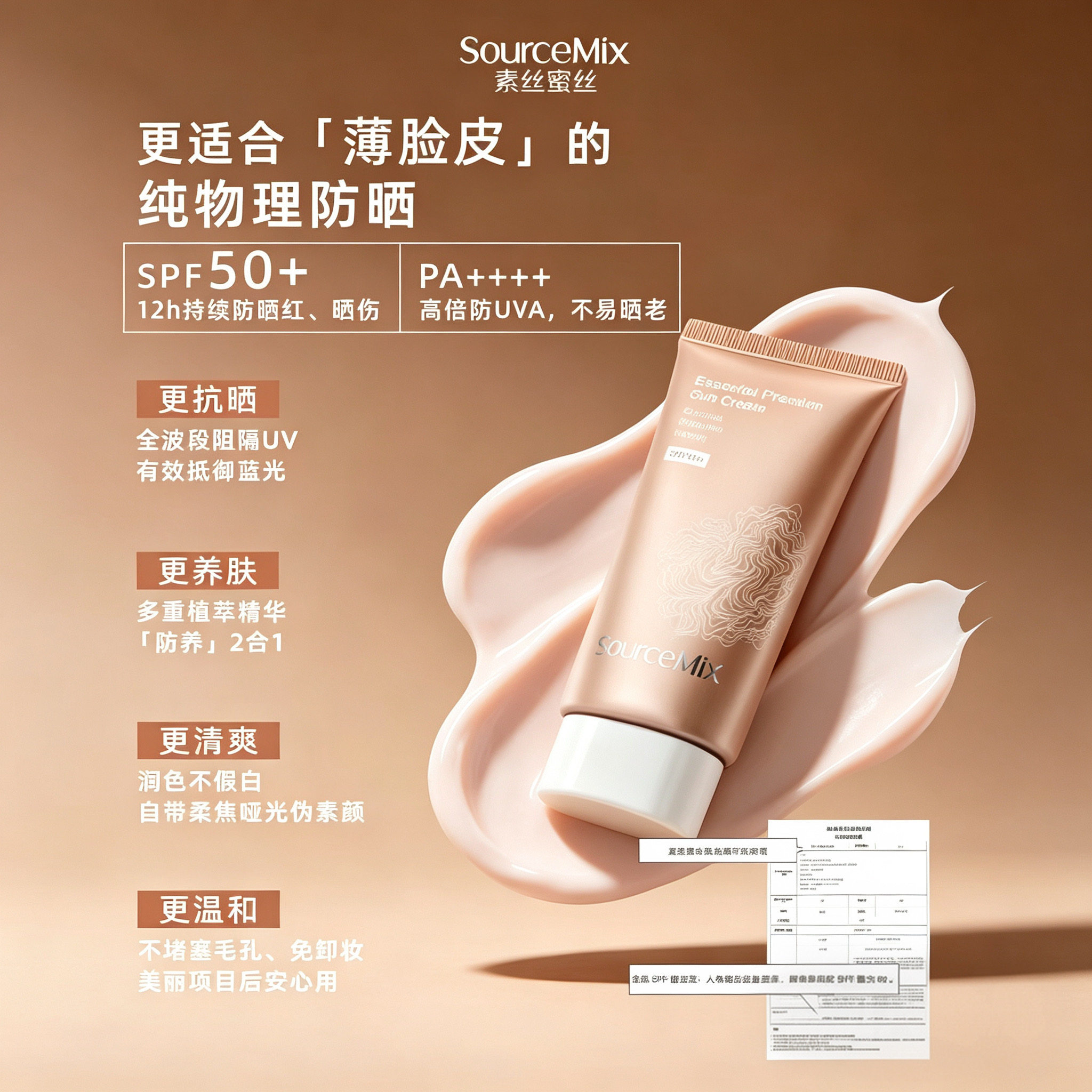 素丝蜜丝防晒霜提亮肤色隔离清爽敏感肌保湿防晒乳防晒伤晒斑晒老