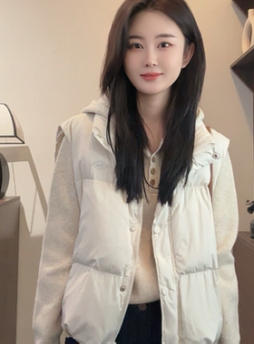 【Niche Young】北方时尚休闲宽松秋冬保暖女款90白鸭绒马甲Y5370