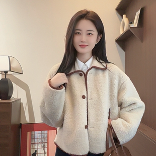 Niche 秋冬休闲百搭设计款 Young 毛绒加厚韩版 外套Y5372 荔枝