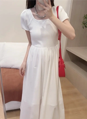 【Niche Young】所有美好气质白色时尚小众收腰温柔连衣裙 B80553