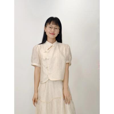 可路莎专柜242426A夏季国风盘扣小衫