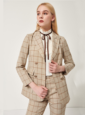 清仓捡漏~专柜撤柜【可系】201265通勤英伦风休闲西服短外套女