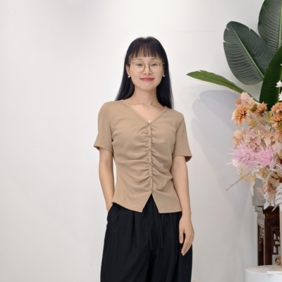 可路莎专柜242414夏季修身收腰短袖T恤