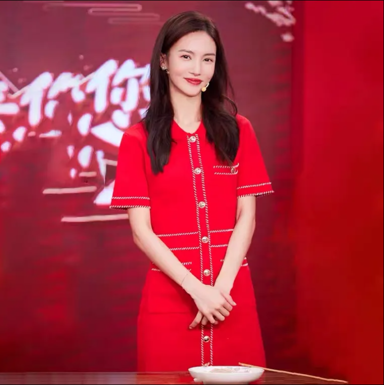 金晨明星同款2025夏新polo领气质时尚短袖针织小香名媛风连衣裙女