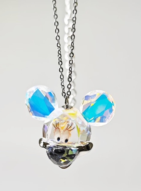 奥地利水晶米奇吊坠米妮项链