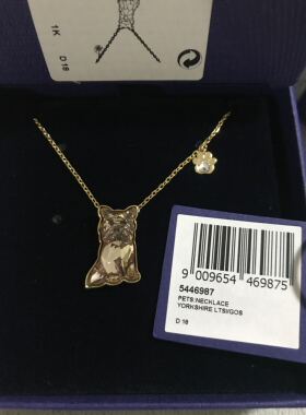 水晶金色项链吊坠情人节礼物