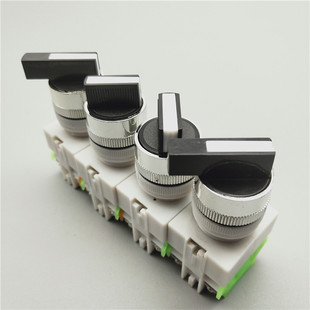 LAY37 11X2二档20X3三挡选择旋转换按钮开关两档位自锁复位22MM