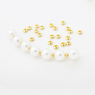 保色14k金18K包金飞碟隔片算盘珠小隔珠项链手串手链散珠diy配件