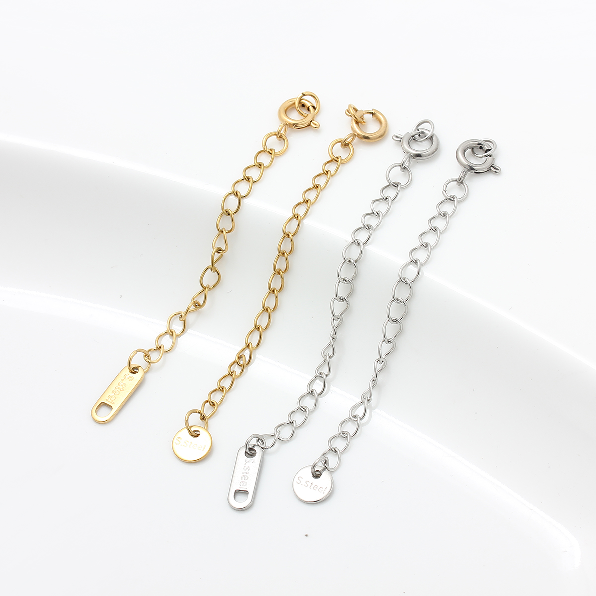 不锈钢钛钢弹簧扣款延长链不掉色