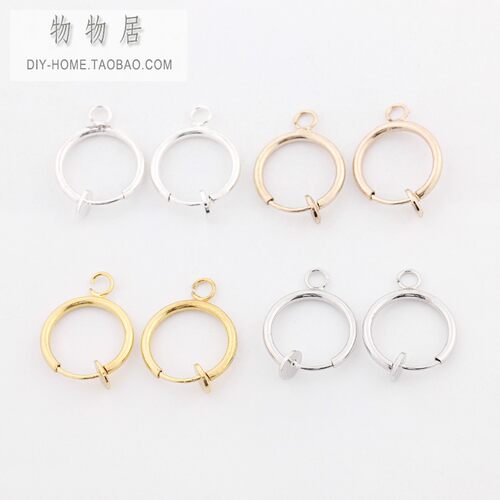 diy镀金银色螺丝弹簧耳夹