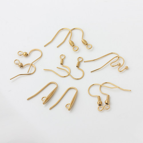 不掉色316钛钢真空镀18K金耳钩