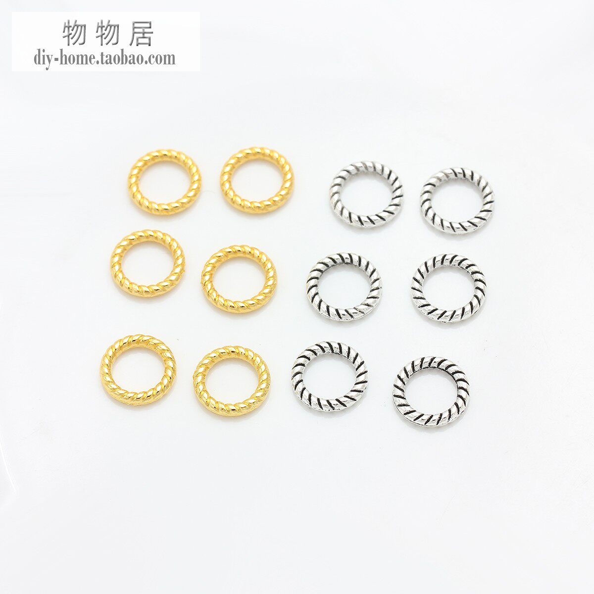 DIY配件藏银无缝焊口闭口麻花圈手工手链项链连接材料扣环小圈