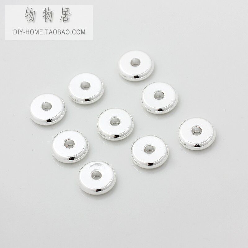 保色铜镀纯银隔片3 4  5 6 8mm垫片隔珠盘缠手链珠子手工diy配件图片
