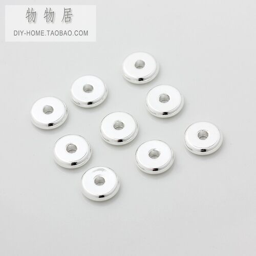 保色铜镀纯银隔片3 4  5 6 8mm垫片隔珠盘缠手链珠子手工diy配件