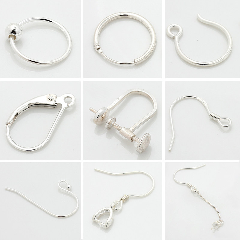 高端925纯银耳钩耳夹耳线耳扣配件纯银包金耳饰手工材料diy耳环,饰品/流行首饰/时尚饰品新,其他DIY饰品配件,淘宝优惠券,粉丝福利购,淘宝优惠卷