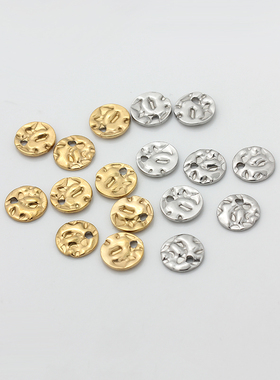 不掉色钛钢不锈钢18K金边孔圆片