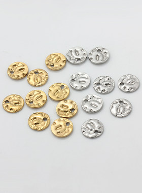 不掉色钛钢不锈钢18K金边孔圆片