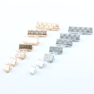 KC金白K条纹马仔夹扣蕾丝带扁带绒带夹片收尾扣颈带项圈手工材料