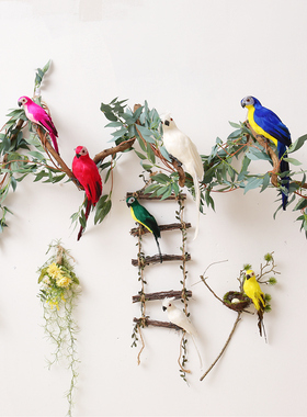 鹦鹉阳台室外森系幼儿园环创摆件