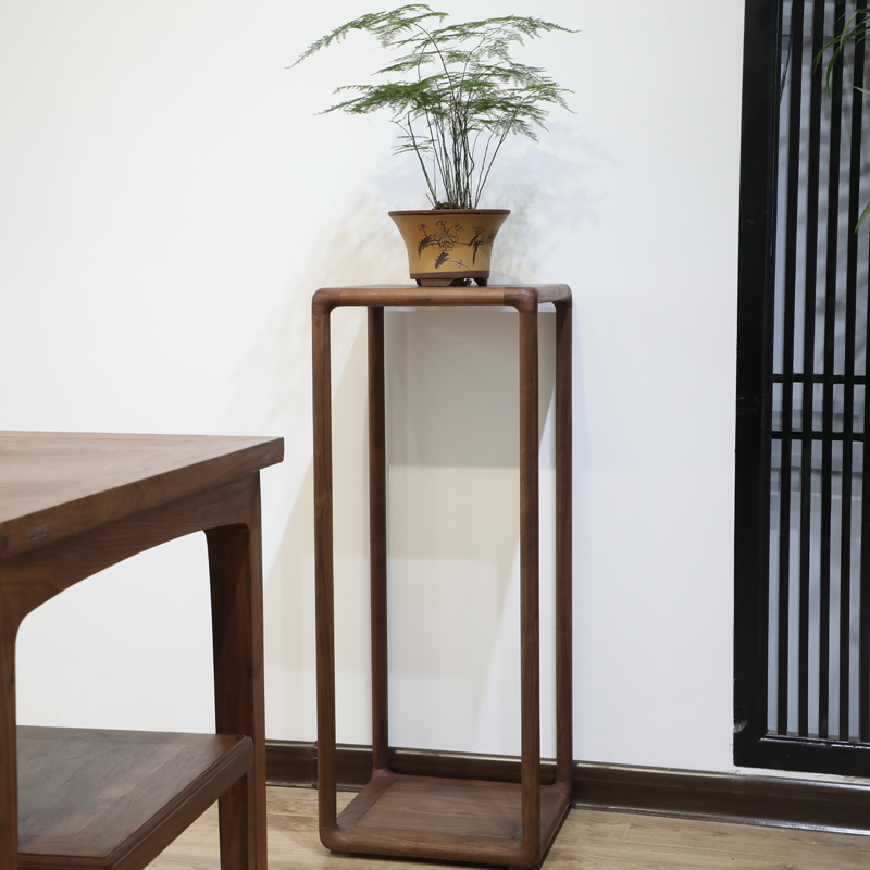 实木花架瑞禄元黑胡桃