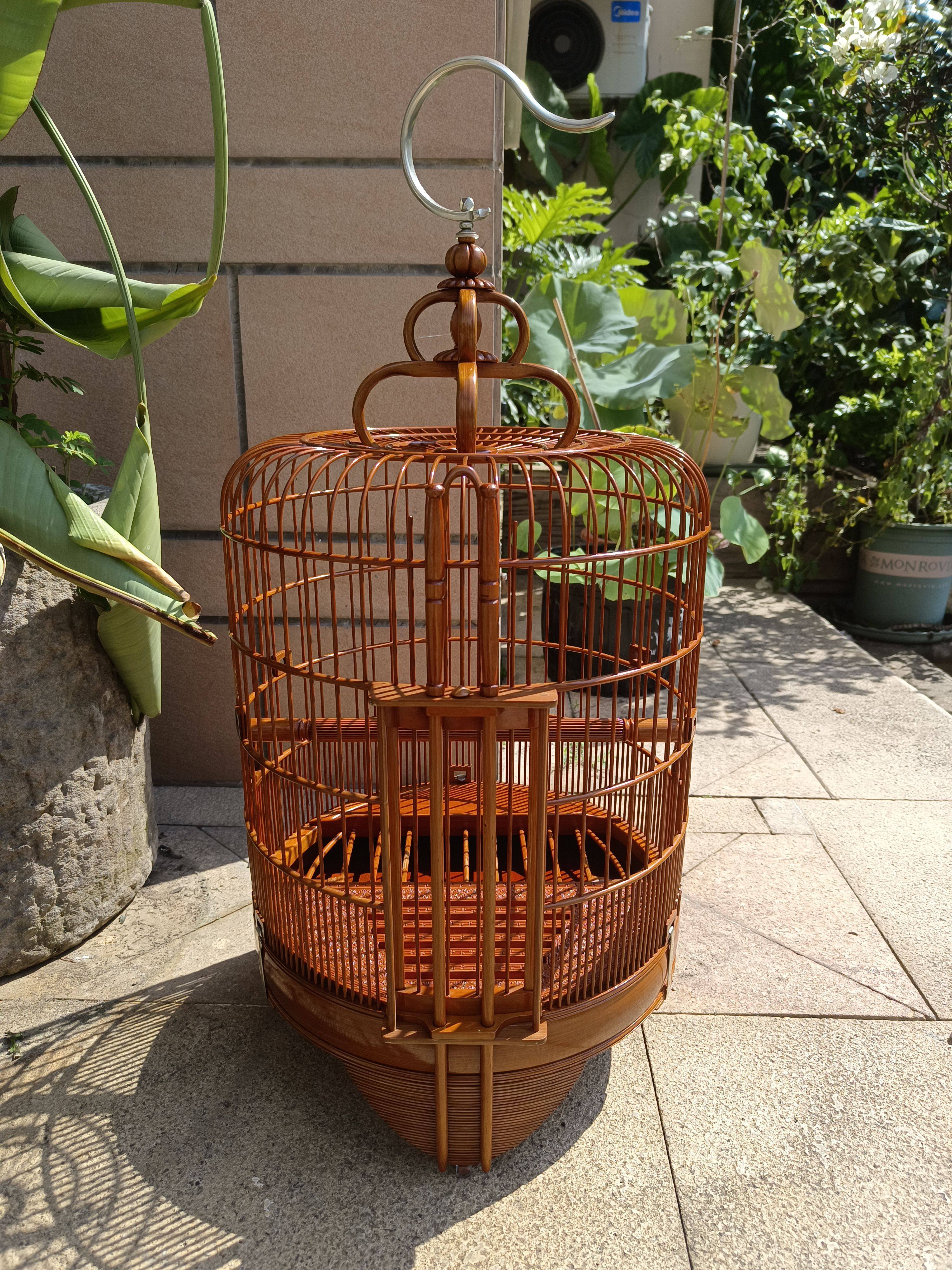 36画眉广笼清远鸟笼名家笼桃木底板章华笼用料扎实 工整厚重靓笼