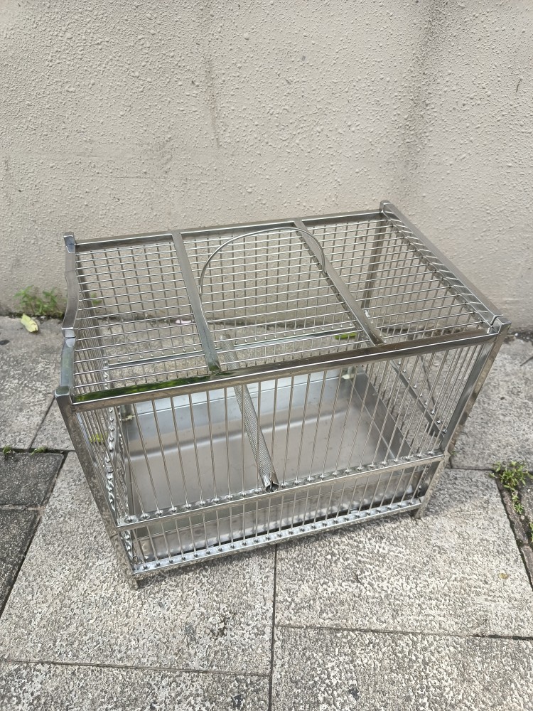 不锈钢画眉鸟专用洗澡笼 格笼方笼鸟笼37*24cm