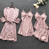 nightgown piece Four women lace for clothing女睡袍套装 set