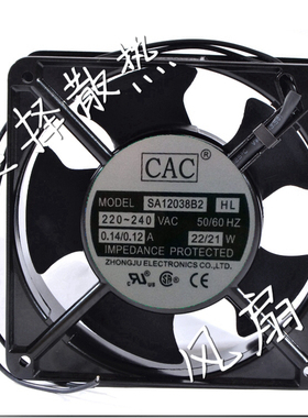 全新CAC风扇120*120 SA12038B2HL防水 220V-240V散热风机