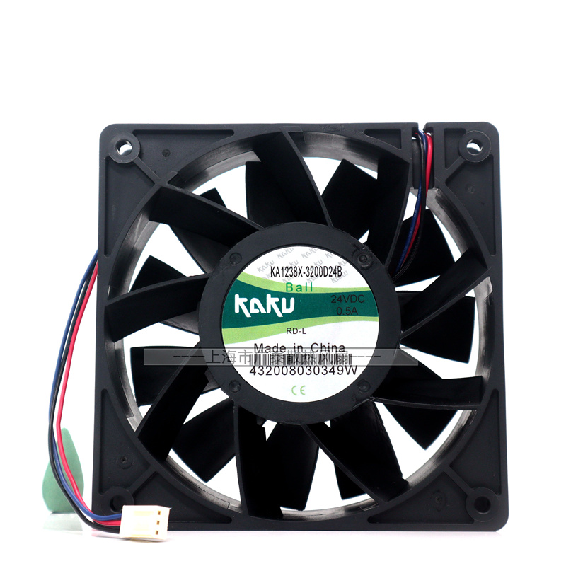 卡固直流风机KA1238X-3200D24B/FG/BML-RD-L 12CM机柜24V散热风扇