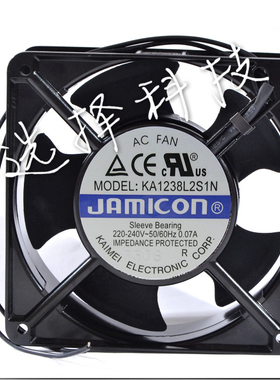 全新JAMICON KA1238L2S1N 12038 220V 0.07A交流散热风扇