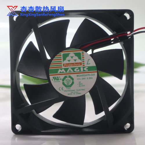 永立 MAGIC MGA8024YR-025 24V 0.26A 8CM 液压 变频器 散热风扇