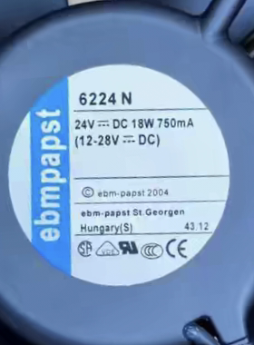 TYP 6224N 原装德国EBM PAPST 24VDC 18W 750MA 172*51MM铝框风扇