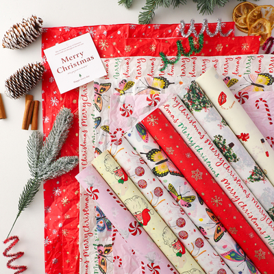 新款圣诞节雪梨纸鲜花内衬包装纸