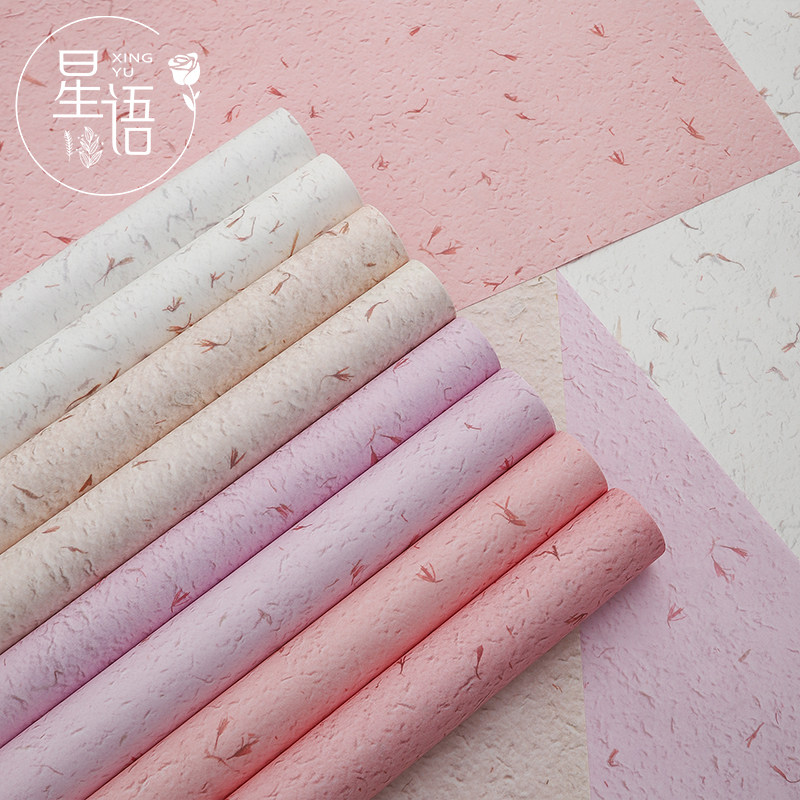 花瓣纸牛皮纸款鲜花束手撕包装纸图片
