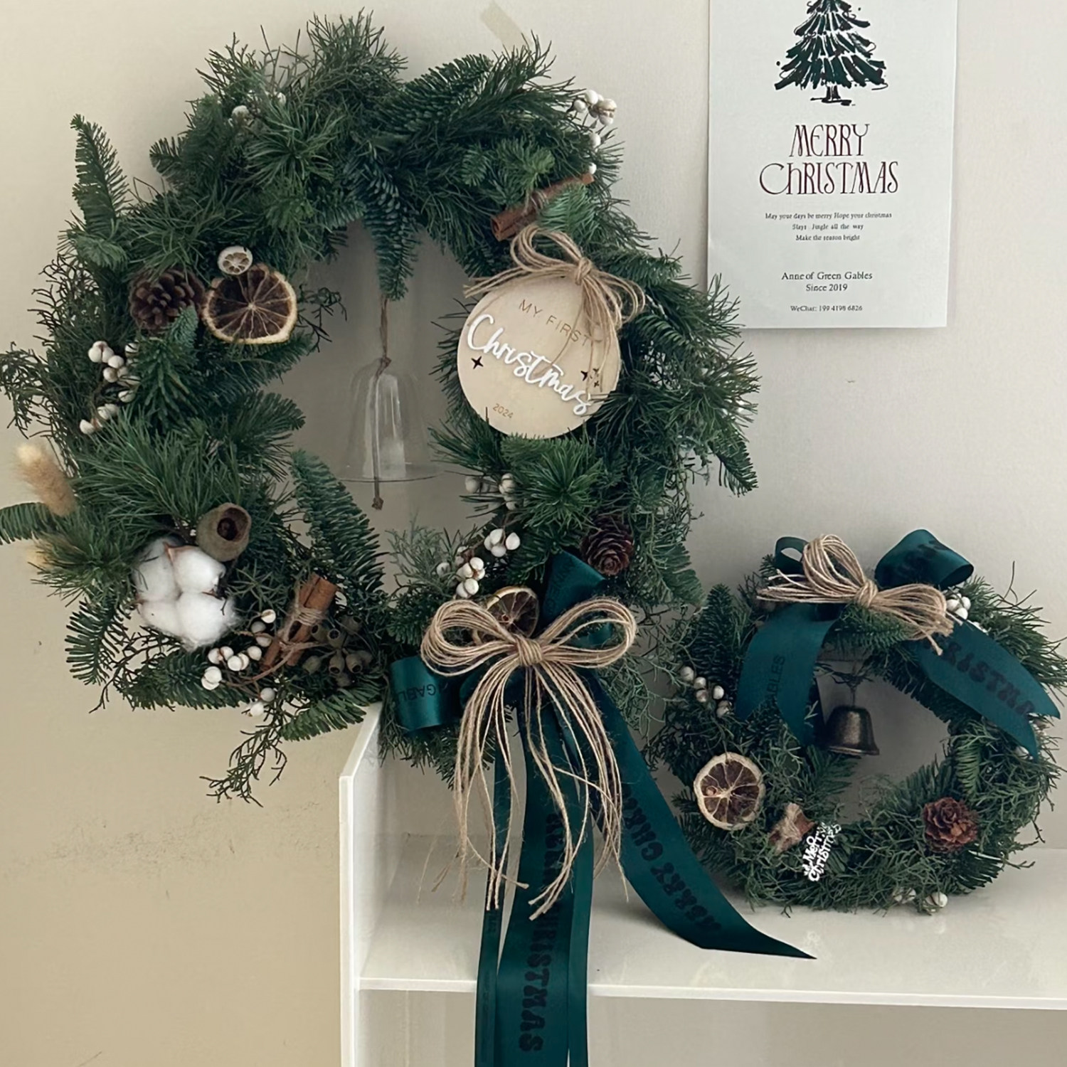 圣诞节花环藤圈藤环圣诞树挂饰