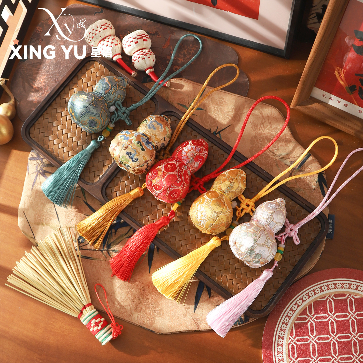 2026年宵节挂饰福禄葫芦香包流苏挂件福桶花束吊坠祝福配饰配件,鲜花速递/花卉仿真/绿植园艺,花艺材料,淘宝优惠券,粉丝福利购,淘宝优惠卷