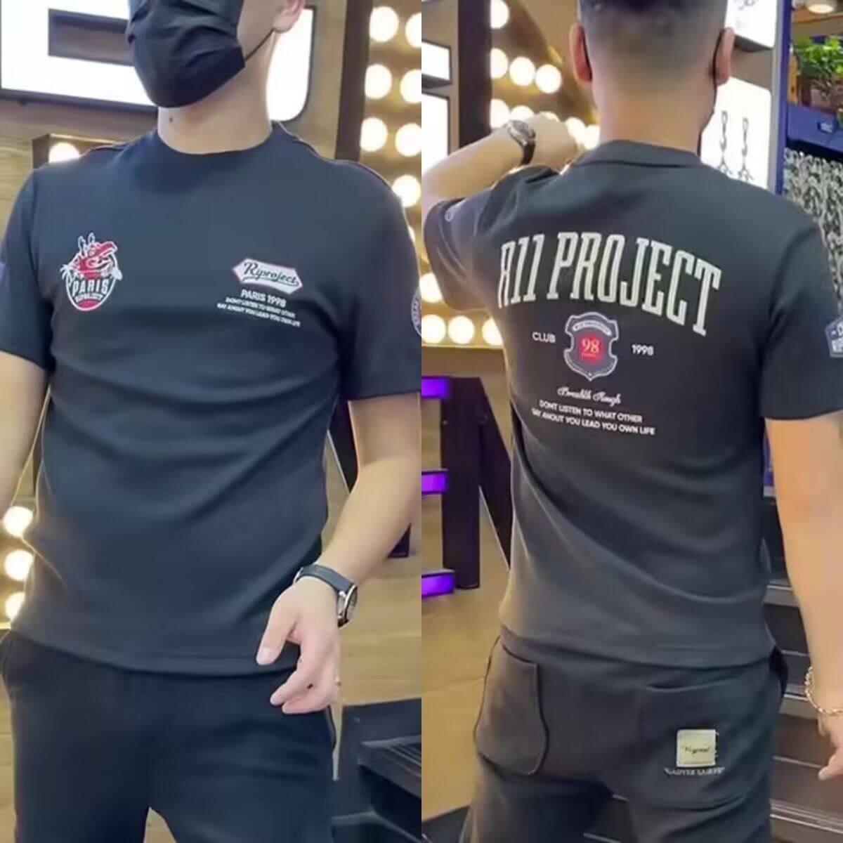 新款短袖t恤男夏季韩版潮流简约半袖上衣港风宽松休闲潮牌体恤衫