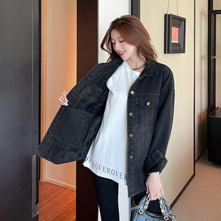 实拍冬季复合加绒经典复刻牛仔上衣衬衫外套女棉衣棉服加厚长袖