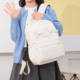 草根一族新款双肩背包拉链尼龙布均码学生包电脑包旅行包纯色女包