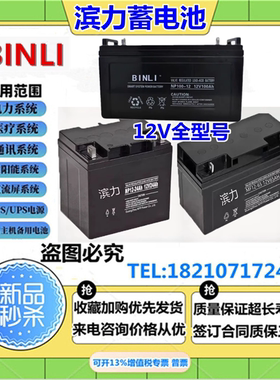 BINLI滨力蓄电池NP/MF/GFM12V5A7A12A17AH24A38A40A65AH100AH120A